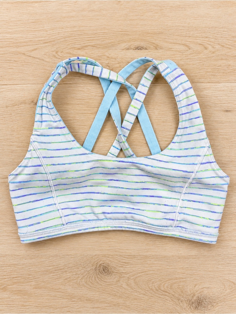 Ivivva by Lululemon Reversible Sports Bra Blue Striped